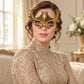 Gold Masquerade Mask with Clear Rhinestones for Women, Raised Sides Eye Mask for Prom and Costume Parties - image 2
