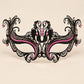 Black Masquerade Mask with Pink Rhinestones for Women, Raised Sides Eye Mask for Prom and Costume Parties - image 5