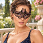 Black Masquerade Mask with Pink Rhinestones for Women, Raised Sides Eye Mask for Prom and Costume Parties - image 4