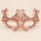 Rose Gold Masquerade Mask with Clear Rhinestones for Women, Raised Sides Eye Mask for Prom and Costume Parties - image 5