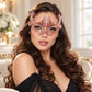 Rose Gold Masquerade Mask with Clear Rhinestones for Women, Raised Sides Eye Mask for Prom and Costume Parties - image 2