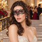 Black Floral Masquerade Mask with Red Rhinestones for Women, Metal Eye Mask for Prom and Costume Parties - image 3