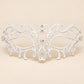 White Floral Masquerade Mask with Clear Rhinestones for Women, Metal Eye Mask for Prom and Costume Parties - image 5