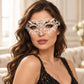 White Floral Masquerade Mask with Clear Rhinestones for Women, Metal Eye Mask for Prom and Costume Parties - image 2
