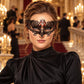 Black Masquerade Mask with Red Rhinestones for Women, Crown Design Eye Mask for Prom and Costume Parties - image 3