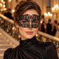 Black Masquerade Mask with Red Rhinestones for Women, Diamond Pattern Eye Mask for Prom and Costume Parties - image 3