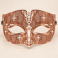 Rose Gold Diamond Pattern Masquerade Mask with Clear Rhinestones for Women - image 5