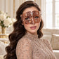 Rose Gold Diamond Pattern Masquerade Mask with Clear Rhinestones for Women - image 2