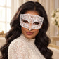 White Diamond Masquerade Mask with Clear Rhinestones for Men and Women, Metal Eye Mask for Prom and Costume Parties - image 2