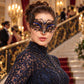 Black Butterfly Masquerade Mask with Blue Rhinestones for Women - image 3