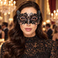 Black Butterfly Masquerade Mask with Pink Rhinestones for Women - main image