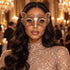 Rose Gold Butterfly Masquerade Mask with Clear Rhinestones for Women - main image