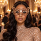 Rose Gold Butterfly Masquerade Mask with Clear Rhinestones for Women - main image
