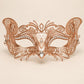 Rose Gold Butterfly Masquerade Mask with Clear Rhinestones for Women - image 5