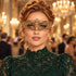 Gold Curved Cutout Masquerade Mask with Clear Rhinestones for Women - main image