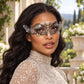 Silver Curved Cutout Masquerade Mask with Clear Rhinestones for Women - image 4