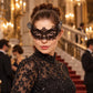 Black Raised Side Masquerade Mask with Clear Rhinestones for Women - image 3