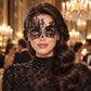 Black Swan Wing Masquerade Mask with Clear Rhinestones for Women - main image