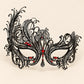Black Swan Wing Masquerade Mask with Red Rhinestones for Women - image 5