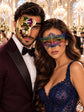 Rainbow Crown Lace Mask for Women & Purple Gold Green One Eye Phantom Mask for Men | Colorful Venetian Masquerade Set - main image
