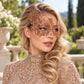 Rose Gold Swan Wing Masquerade Mask with Clear Rhinestones for Women - image 4