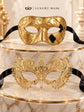 Gold Art Venetian Mask for Men & Gold Rhinestone Metal Mask for Women | His and Hers Masquerade Couple Set - image 6