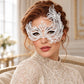 White Swan Wing Masquerade Mask with Clear Rhinestones for Women - image 2
