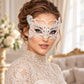 White Butterfly Masquerade Mask with Clear Rhinestones for Women - image 2