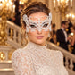 White Butterfly Masquerade Mask with Clear Rhinestones for Women - image 3