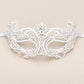 White Curled Cutout Masquerade Mask with Clear Rhinestones for Women - image 5