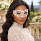 White Jewel Masquerade Mask with Clear Rhinestones for Women - image 4