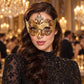 Gold Crown Masquerade Mask with Clear Rhinestones for Women - main image