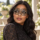 Silver Wide Cutout Masquerade Mask with Clear Rhinestones for Women - image 4