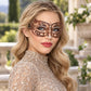Rose Gold Wide Cutout Masquerade Mask with Clear Rhinestones for Women - image 4