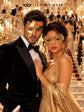 Gold One Eye Phantom Mask for Men & Gold Rhinestone Metal Mask for Women | Venetian Masquerade Couple Set - image 4