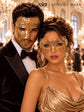 Gold Clear Stone Metal Mask for Men & Gold Rhinestone Laser Cut Mask for Women | Venetian Masquerade Couple Set - image 2