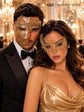 Gold Swan Metal Mask for Women & Gold Clear Stone Laser Cut Phantom Mask for Men | Venetian Masquerade Couple Set - image 3