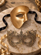 Gold One-Eye Phantom Mask for Men & Gold Lace Masquerade Mask for Women | Venetian His and Hers Couple Set - image 6