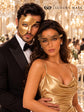 Gold Phantom Couple Masks | One-Eye Phantom Mask for Men & Gold Phantom Lace Mask for Women - image 2