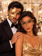 Gold Phantom Couple Masks | One-Eye Phantom Mask for Men & Gold Phantom Lace Mask for Women - image 4