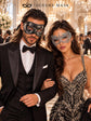 Black & Silver matching masquerade masks for couples, men’s Venetian and women’s lace eye masks – view 5