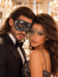 Black & Silver matching masquerade masks for couples, men’s Venetian and women’s lace eye masks – view 2