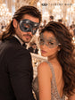 Black & Silver matching masquerade masks for couples, men’s Venetian and women’s lace eye masks – view 3