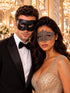 Black & Silver matching masquerade masks for couples, men’s Venetian and women’s lace eye masks – view 1