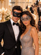 Black & Silver matching masquerade masks for couples, men’s Venetian and women’s lace eye masks – view 2