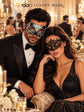 Black & Silver matching masquerade masks for couples, men’s Venetian and women’s lace eye masks – view 5