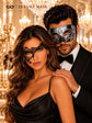 Black & Silver matching masquerade masks for couples, men’s Venetian and women’s lace eye masks – view 3