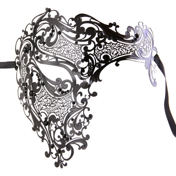 BLACK Series Men's Signature Phantom Of The Opera Half Face Masquerade Mask - Luxury Mask - 1