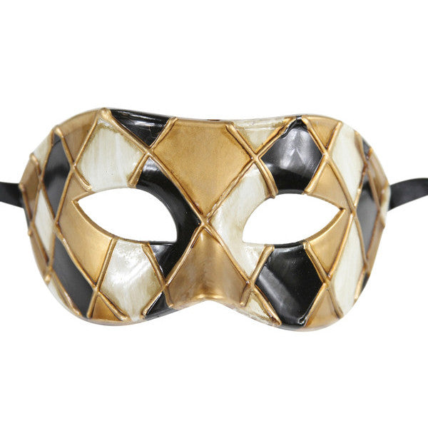 Luxury Mask® Men's Vintage Design Prom Mardi Gras Musical Checkered  Masquerade Mask 
