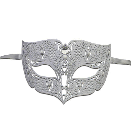 WHITE Series Diamond Design Laser Cut Venetian Masquerade Mask - Luxury Mask - 1